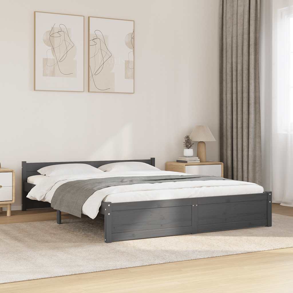 Giroletto Grigio in Legno Massello 135x190 cm Double