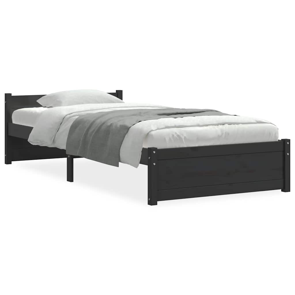 Giroletto Nero in Legno Massello 90x200 cm