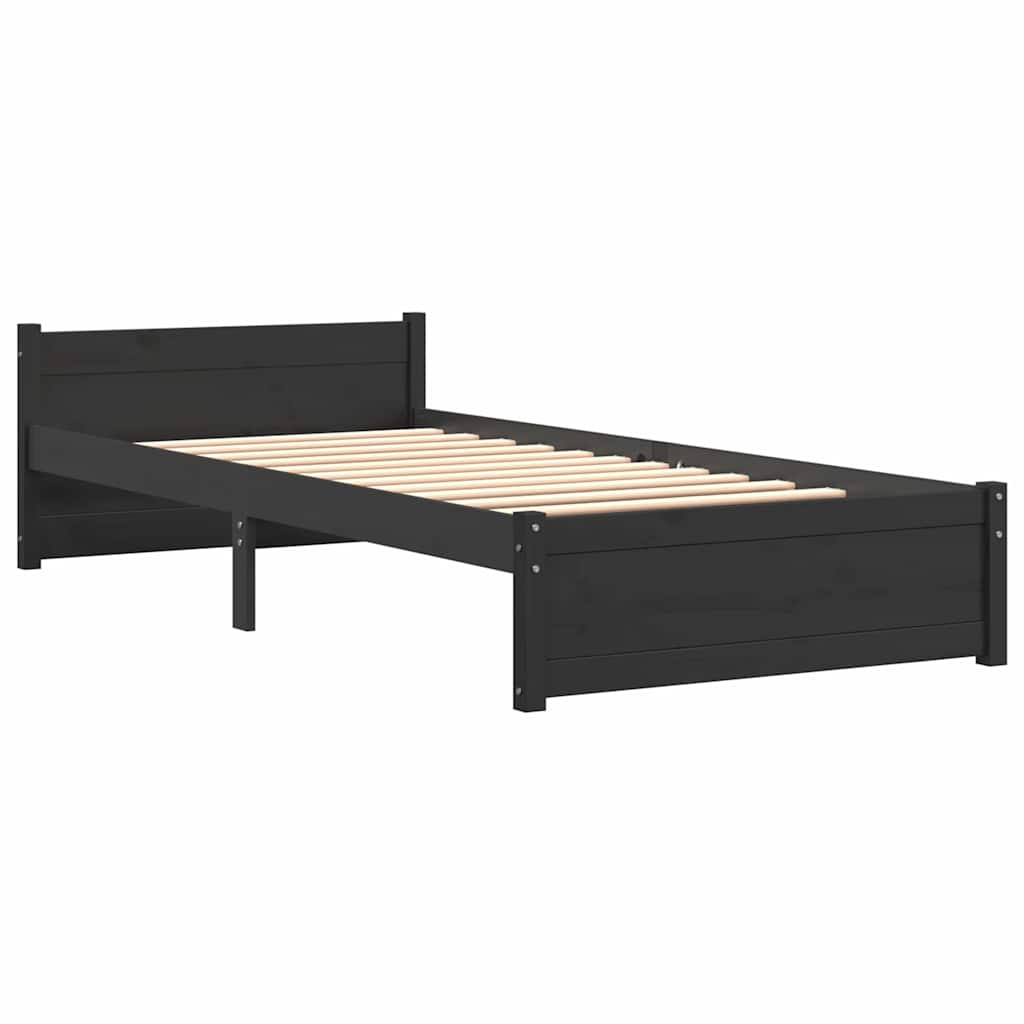 Giroletto Nero in Legno Massello 90x200 cm