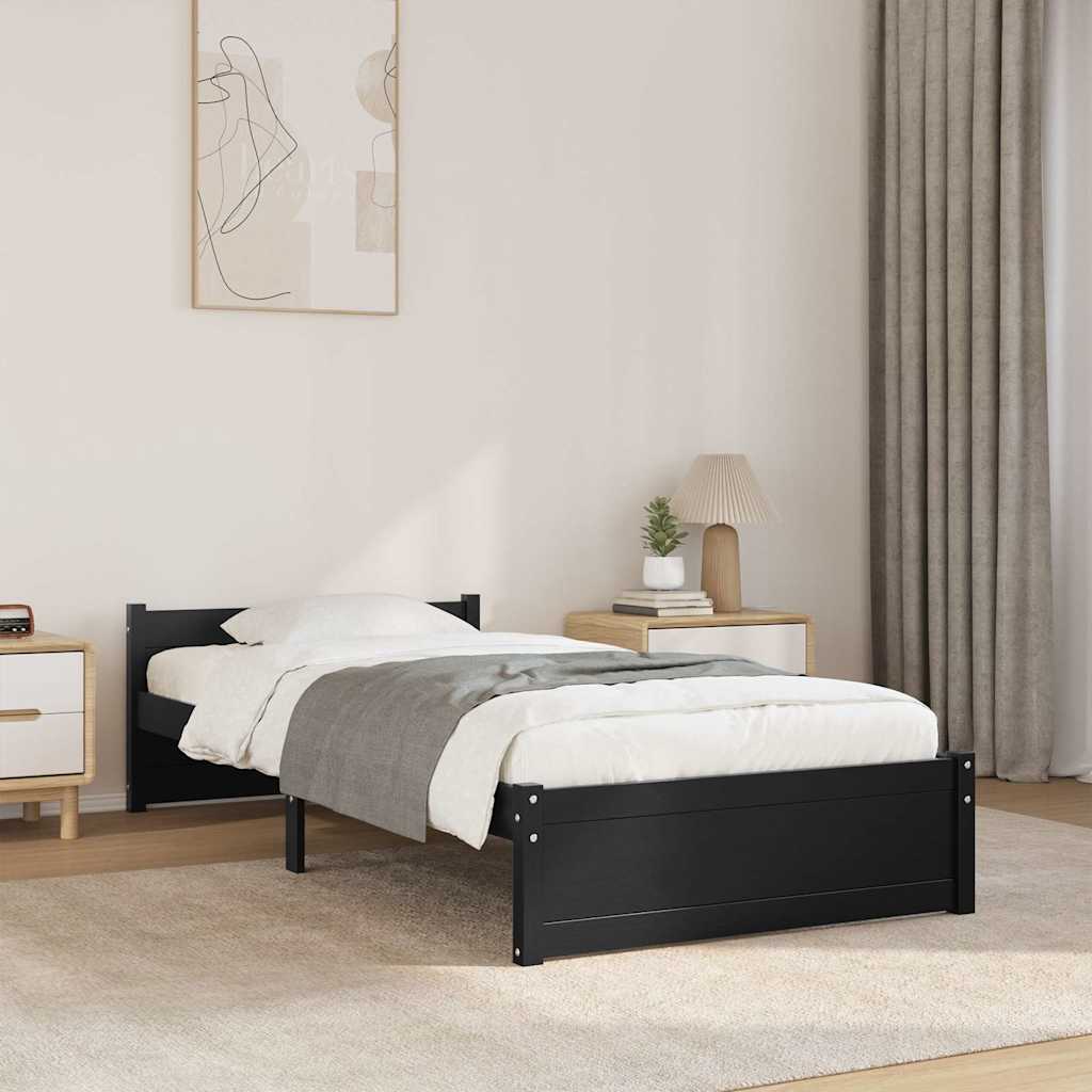 Giroletto Nero in Legno Massello 90x200 cm