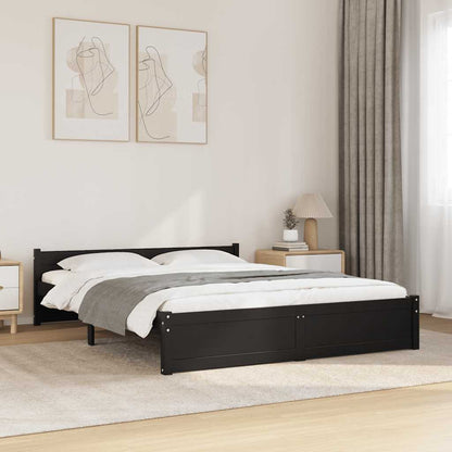Giroletto Nero in Legno Massello 150x200 cm King Size