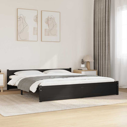 Giroletto Nero in Legno Massello 180x200 cm Super King