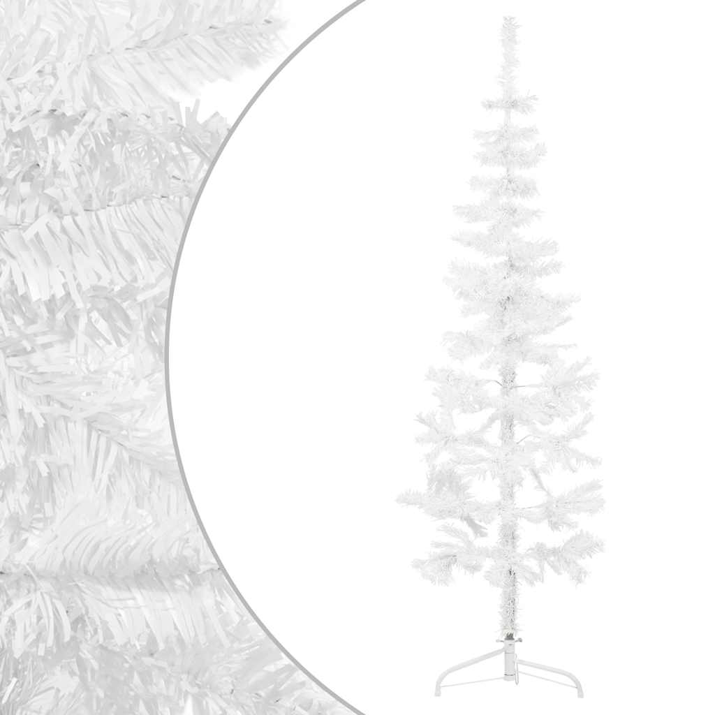 Albero Natale Artificiale Sottile a MetÃ  Supporto Bianco 120 cm