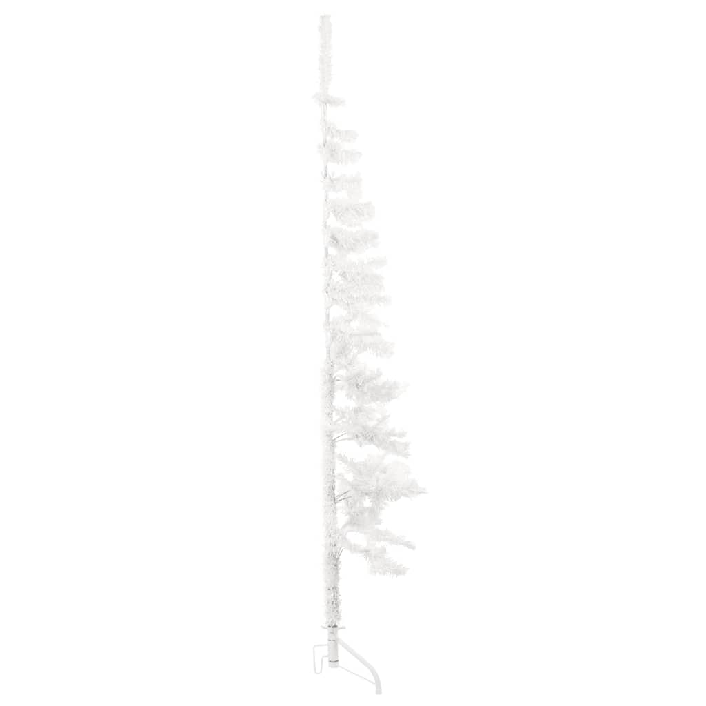 Albero Natale Artificiale Sottile a MetÃ  Supporto Bianco 120 cm