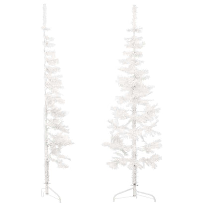 Albero Natale Artificiale Sottile a MetÃ  Supporto Bianco 150 cm