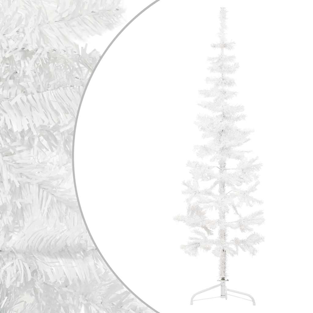 Albero Natale Artificiale Sottile a MetÃ  Supporto Bianco 180 cm