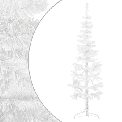 Albero Natale Artificiale Sottile a MetÃ  Supporto Bianco 180 cm