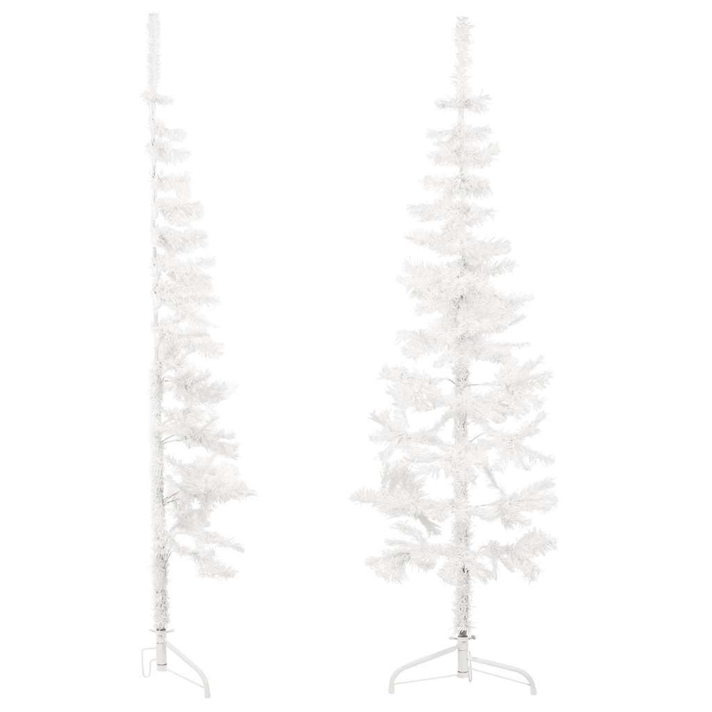 Albero Natale Artificiale Sottile a MetÃ  Supporto Bianco 180 cm