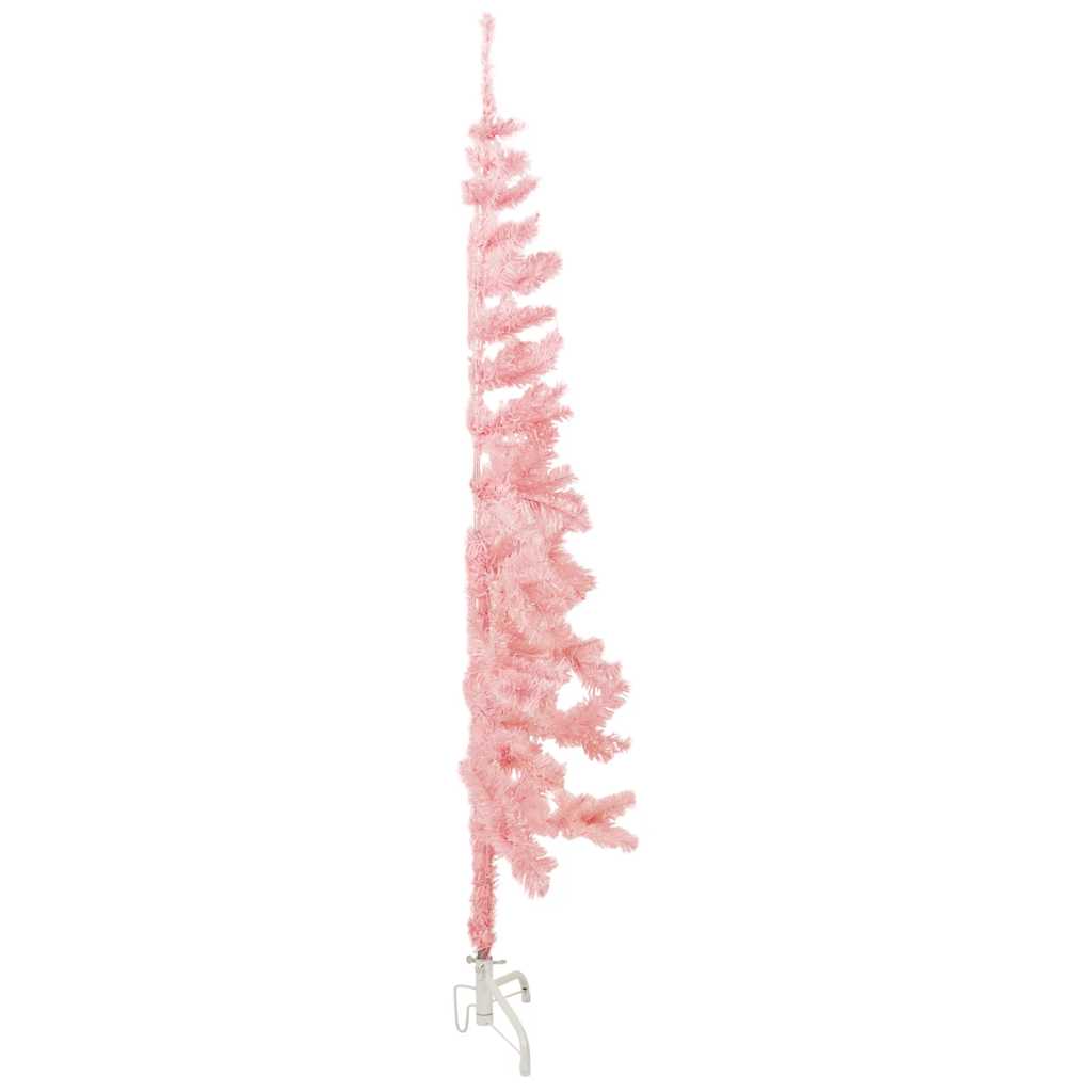 Albero Natale Artificiale Sottile a MetÃ  e Supporto Rosa 150 cm