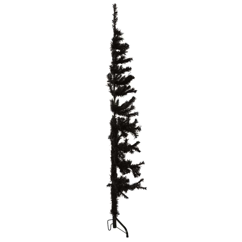 Albero Natale Artificiale Sottile a MetÃ  e Supporto Nero 120 cm