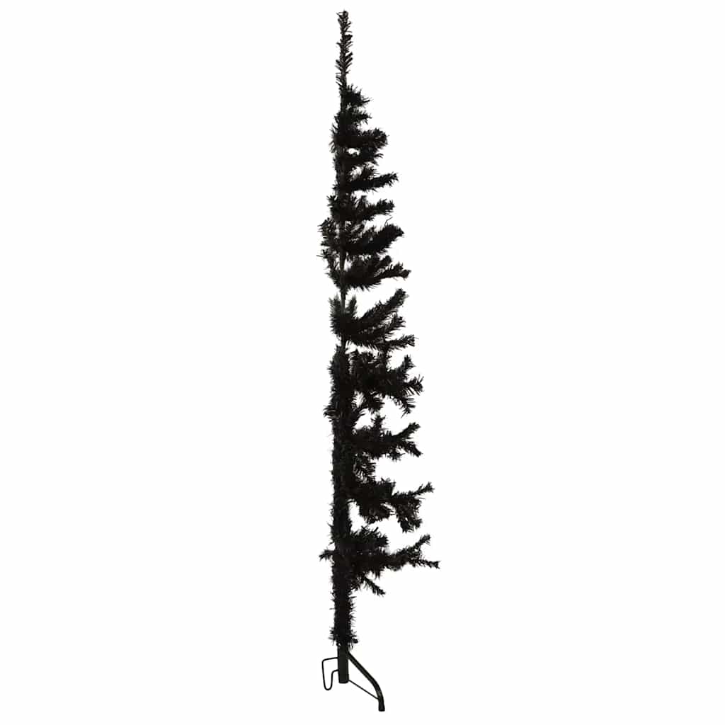 Albero Natale Artificiale Sottile a MetÃ  e Supporto Nero 150 cm