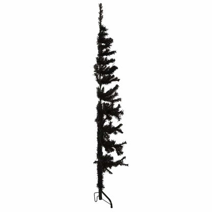 Albero Natale Artificiale Sottile a MetÃ  e Supporto Nero 150 cm