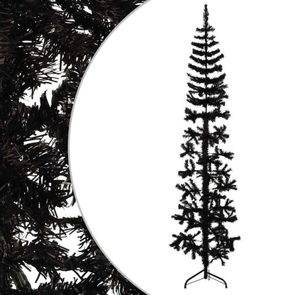 Albero Natale Artificiale Sottile a MetÃ  e Supporto Nero 240 cm