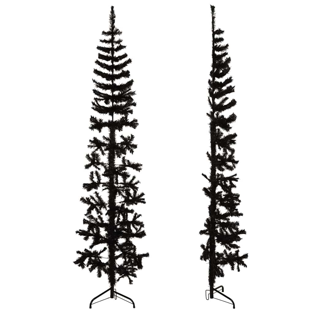 Albero Natale Artificiale Sottile a MetÃ  e Supporto Nero 240 cm