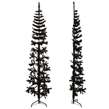 Albero Natale Artificiale Sottile a MetÃ  e Supporto Nero 240 cm