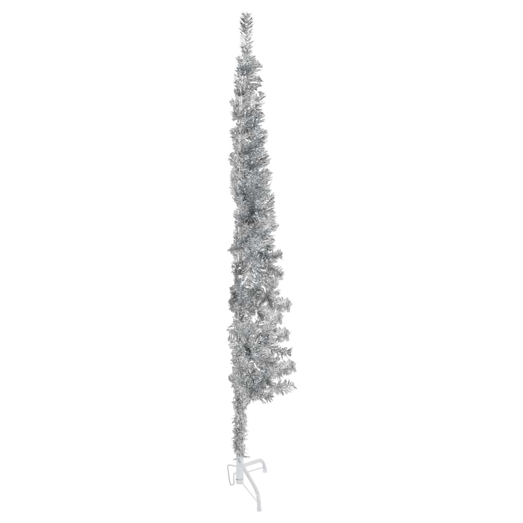 Albero Natale Artificiale Sottile a MetÃ  Supporto Argento 120cm