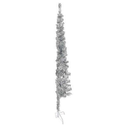 Albero Natale Artificiale Sottile a MetÃ  Supporto Argento 150cm