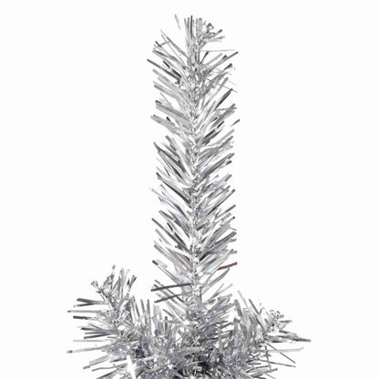 Albero Natale Artificiale Sottile a MetÃ  Supporto Argento 150cm