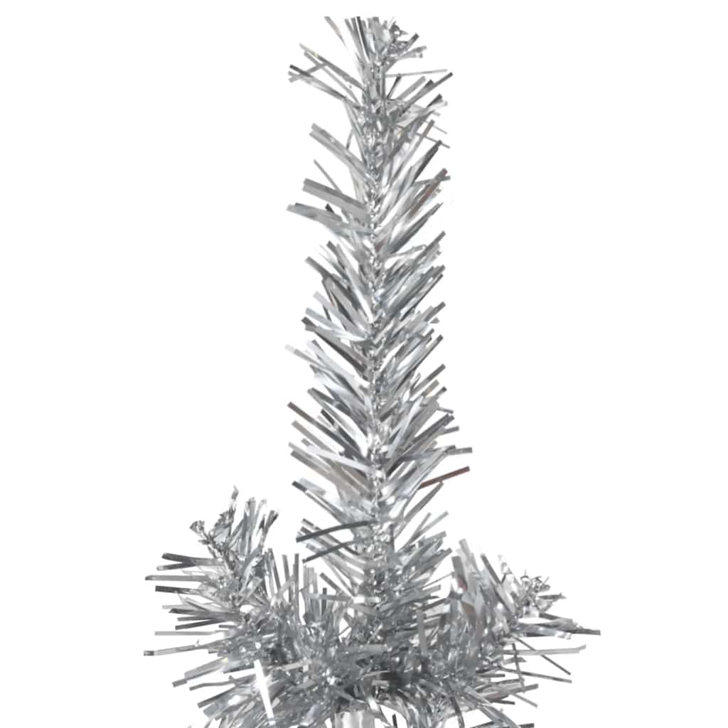 Albero Natale Artificiale Sottile a MetÃ  Supporto Argento 210cm
