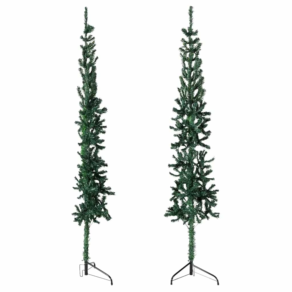 Albero Natale Artificiale Sottile a MetÃ  Supporto Verde 180 cm
