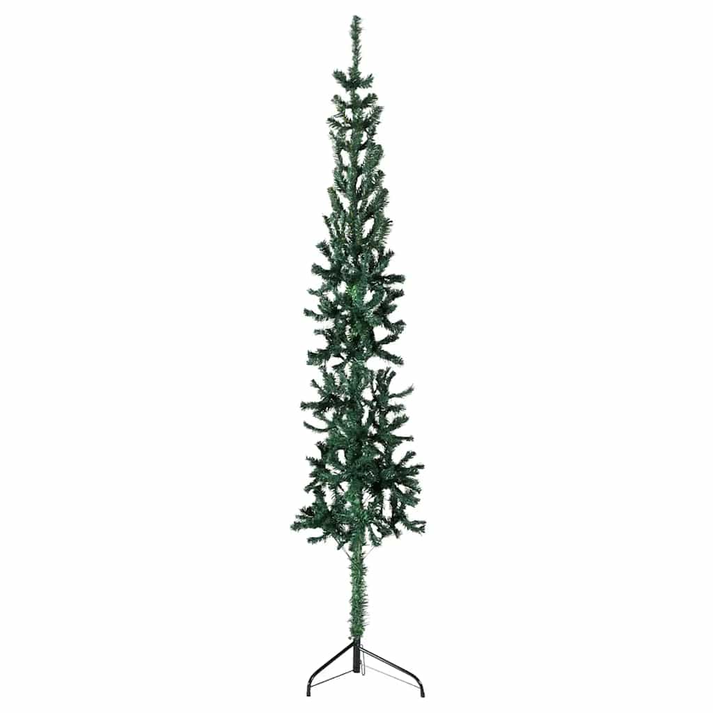Albero Natale Artificiale Sottile a MetÃ  Supporto Verde 240 cm