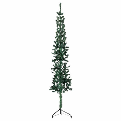 Albero Natale Artificiale Sottile a MetÃ  Supporto Verde 240 cm