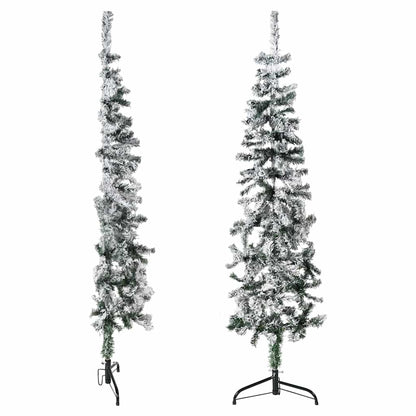 Albero Natale Artificiale Sottile a MetÃ  Neve Fioccata 150 cm