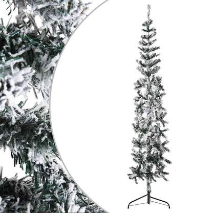 Albero Natale Artificiale Sottile a MetÃ  Neve Fioccata 180 cm