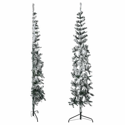 Albero Natale Artificiale Sottile a MetÃ  Neve Fioccata 180 cm