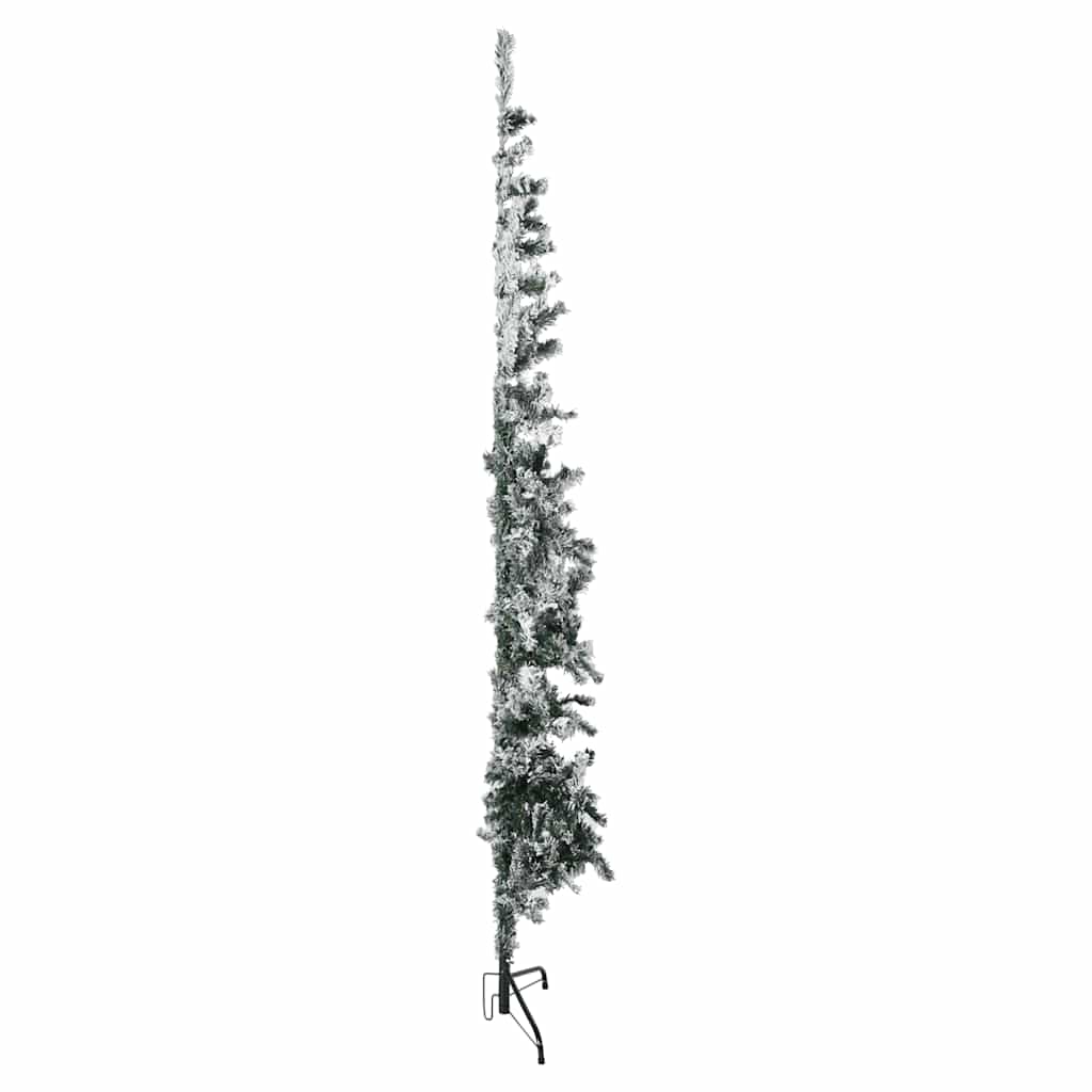 Albero Natale Artificiale Sottile a MetÃ  Neve Fioccata 210 cm