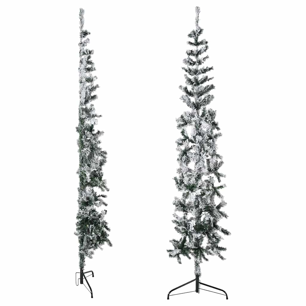 Albero Natale Artificiale Sottile a MetÃ  Neve Fioccata 240 cm