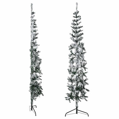 Albero Natale Artificiale Sottile a MetÃ  Neve Fioccata 240 cm