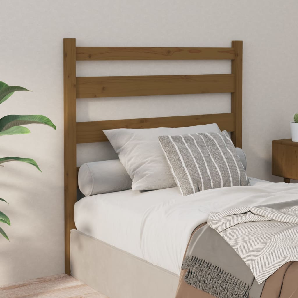 Testiera per Letto ambra 96x4x100 cm in Legno Massello di Pino
