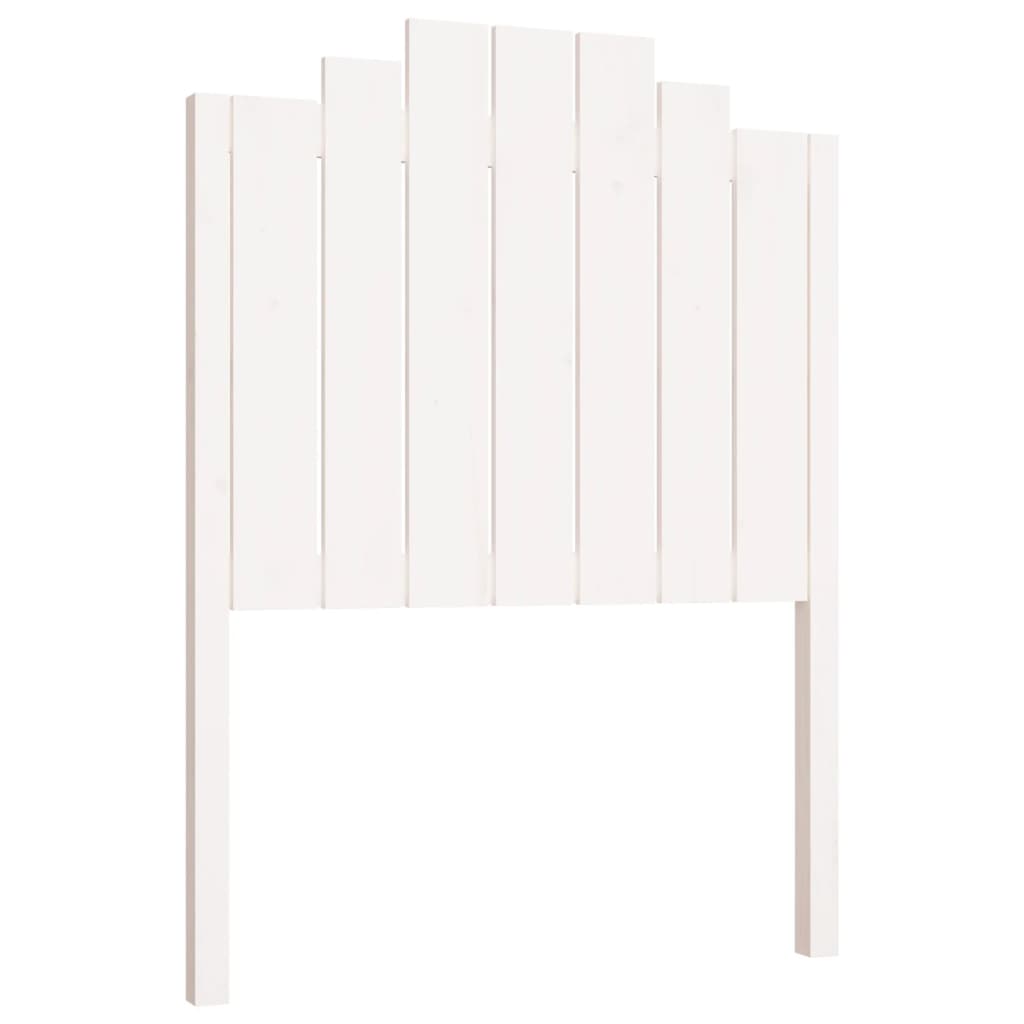 Testiera per Letto Bianca 81x4x110 cm in Legno Massello di Pino