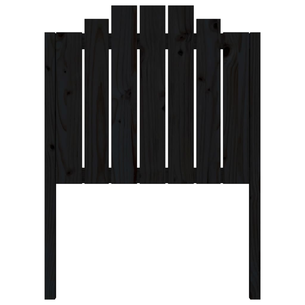 Testiera per Letto Nera 81x4x110 cm in Legno Massello di Pino
