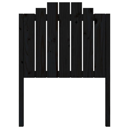 Testiera per Letto Nera 81x4x110 cm in Legno Massello di Pino