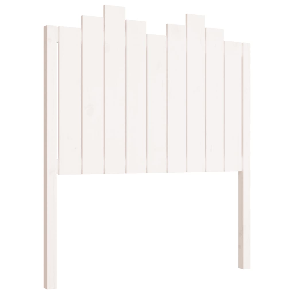 Testiera per Letto Bianca 96x4x110 cm in Legno Massello di Pino
