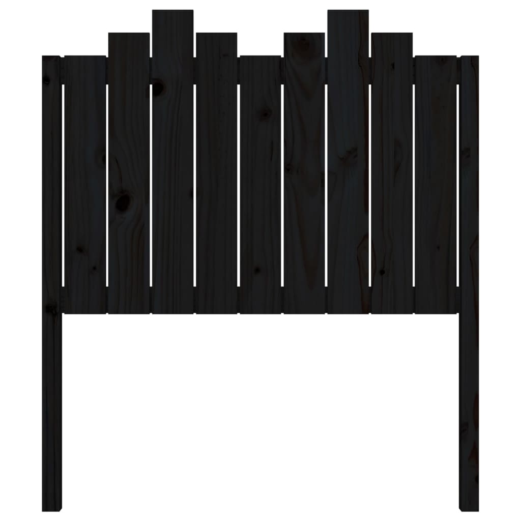 Testiera per Letto Nera 96x4x110 cm in Legno Massello di Pino