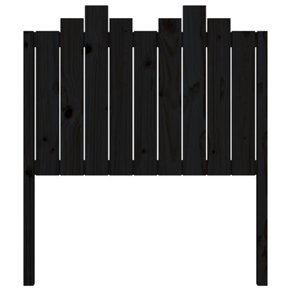 Testiera per Letto Nera 96x4x110 cm in Legno Massello di Pino