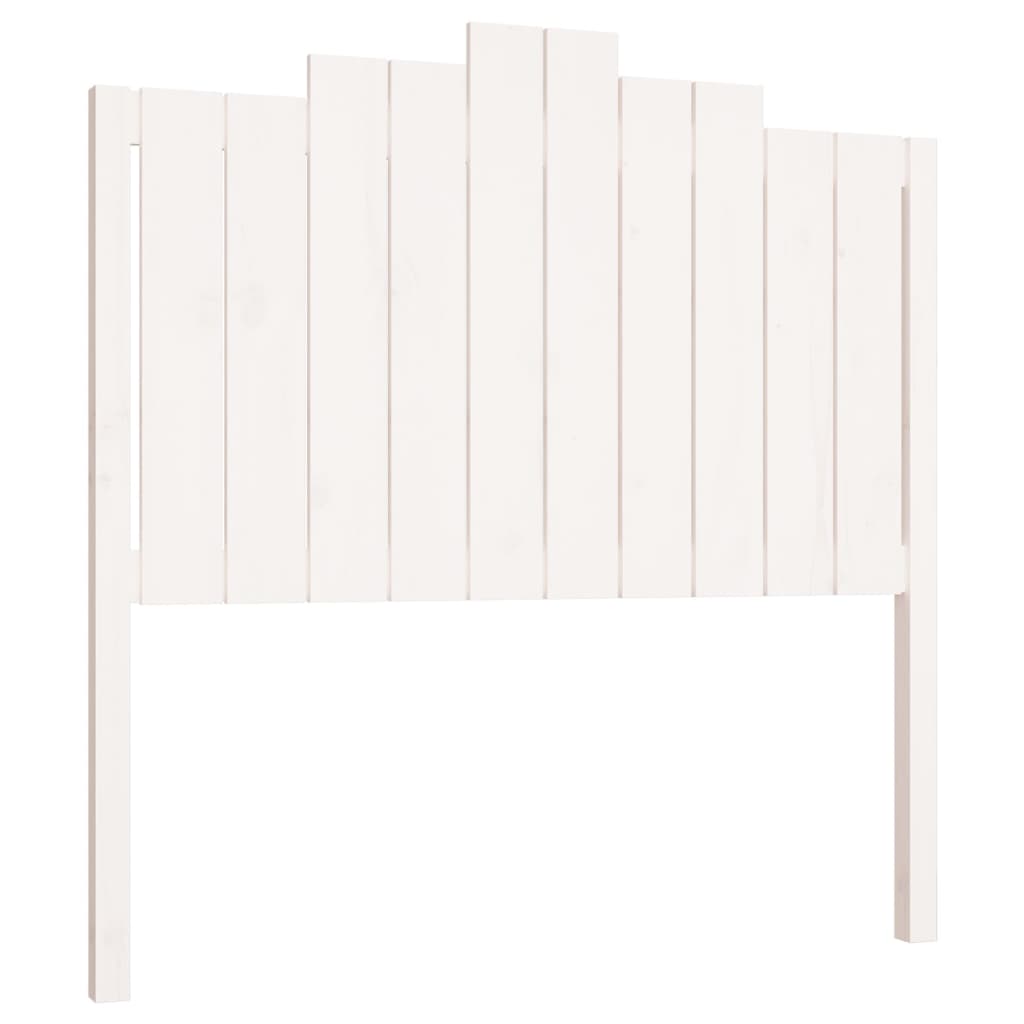 Testiera per Letto Bianca 106x4x110cm in Legno Massello di Pino