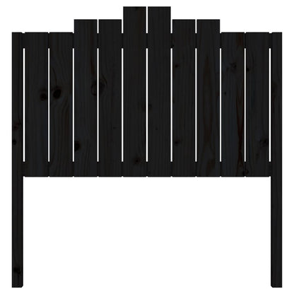 Testiera per Letto Nera 106x4x110 cm in Legno Massello di Pino