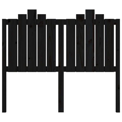 Testiera per Letto Nera 126x4x110 cm in Legno Massello di Pino