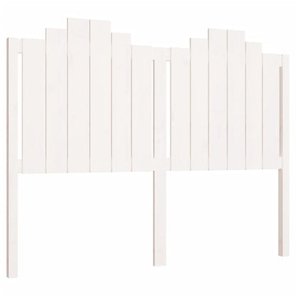 Testiera per Letto Bianca 141x4x110cm in Legno Massello di Pino