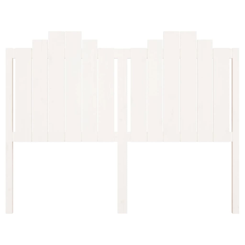 Testiera per Letto Bianca 141x4x110cm in Legno Massello di Pino