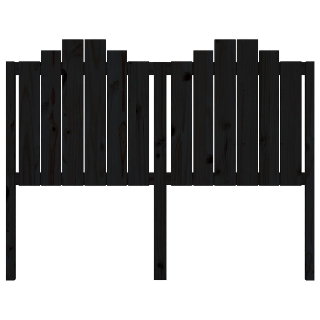 Testiera per Letto Nera 146x4x110 cm Legno Massello di Pino