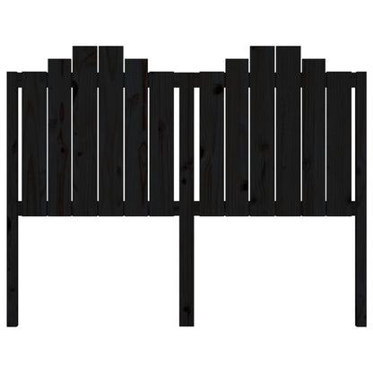 Testiera per Letto Nera 146x4x110 cm Legno Massello di Pino