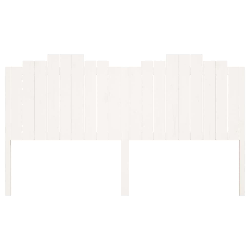 Testiera per Letto Bianca 186x4x110 cm Legno Massello di Pino