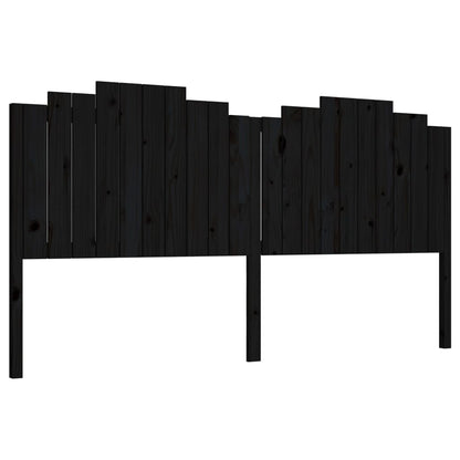 Testiera per Letto Nera 206x4x110 cm in Legno Massello di Pino