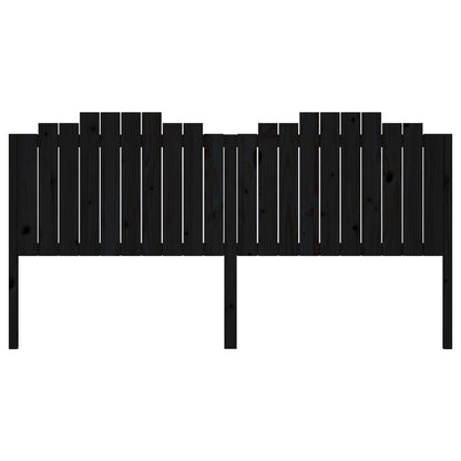 Testiera per Letto Nera 206x4x110 cm in Legno Massello di Pino