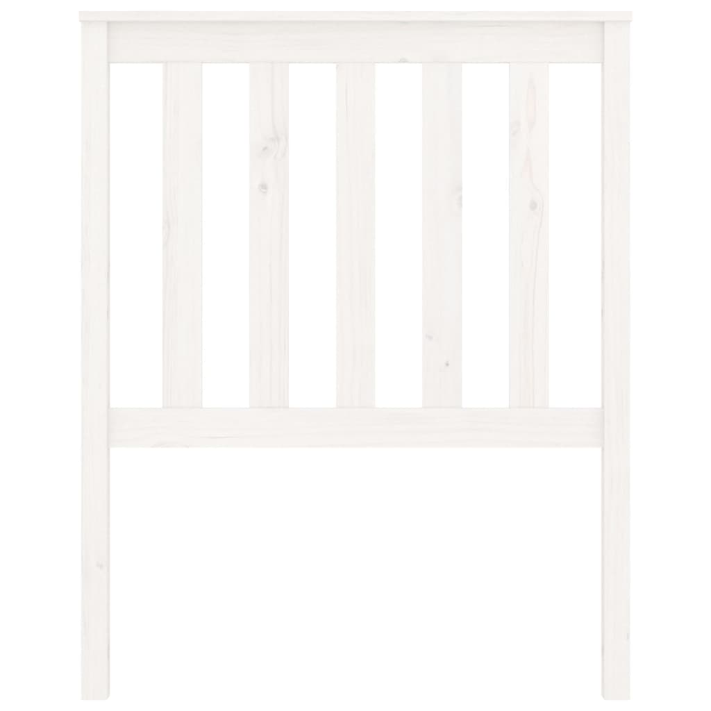 Testiera per Letto Bianca 81x6x101 cm in Legno Massello di Pino